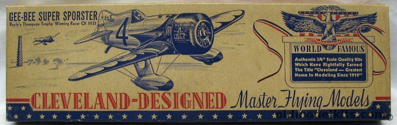Cleveland 1/16 Bayles' 1931 Gee Bee Super Sporster - 'Master' Issue - Balsa Flying Model Airplane Kit, M-17 plastic model kit